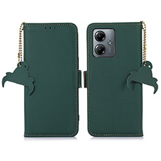 Handytasche Stand Schutzhülle Flip Leder Hülle A11D für Motorola Moto G14 Grün