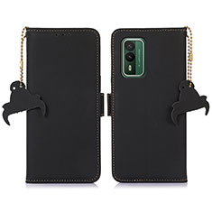 Handytasche Stand Schutzhülle Flip Leder Hülle A11D für Nokia XR21 Schwarz