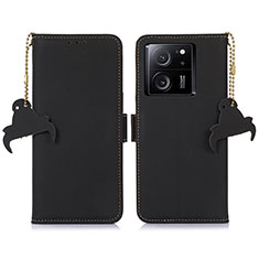 Handytasche Stand Schutzhülle Flip Leder Hülle A11D für Xiaomi Mi 13T Pro 5G Schwarz