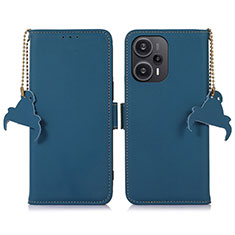 Handytasche Stand Schutzhülle Flip Leder Hülle A11D für Xiaomi Poco F5 5G Blau