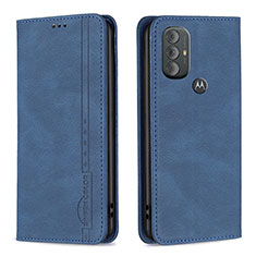 Handytasche Stand Schutzhülle Flip Leder Hülle B01F für Motorola Moto G Play (2023) Blau