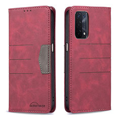 Handytasche Stand Schutzhülle Flip Leder Hülle B01F für Oppo A54 5G Rot