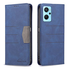 Handytasche Stand Schutzhülle Flip Leder Hülle B01F für Oppo K10 4G Blau