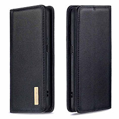 Handytasche Stand Schutzhülle Flip Leder Hülle B01F für Samsung Galaxy A01 SM-A015 Schwarz