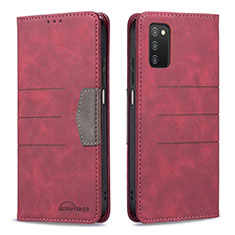 Handytasche Stand Schutzhülle Flip Leder Hülle B01F für Samsung Galaxy A02s Rot