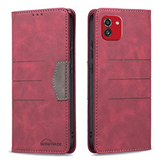 Handytasche Stand Schutzhülle Flip Leder Hülle B01F für Samsung Galaxy A03 Rot