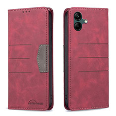 Handytasche Stand Schutzhülle Flip Leder Hülle B01F für Samsung Galaxy A05 Rot