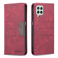 Handytasche Stand Schutzhülle Flip Leder Hülle B01F für Samsung Galaxy A22 4G Rot