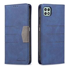 Handytasche Stand Schutzhülle Flip Leder Hülle B01F für Samsung Galaxy A22s 5G Blau