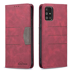 Handytasche Stand Schutzhülle Flip Leder Hülle B01F für Samsung Galaxy A71 4G A715 Rot