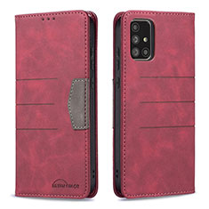 Handytasche Stand Schutzhülle Flip Leder Hülle B01F für Samsung Galaxy A71 5G Rot