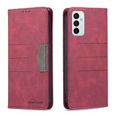 Handytasche Stand Schutzhülle Flip Leder Hülle B01F für Samsung Galaxy M23 5G Rot