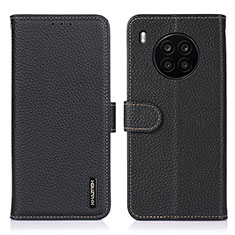 Handytasche Stand Schutzhülle Flip Leder Hülle B01H für Huawei Honor 50 Lite Schwarz