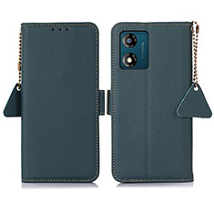 Handytasche Stand Schutzhülle Flip Leder Hülle B01H für Motorola Moto E13 Grün