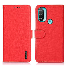 Handytasche Stand Schutzhülle Flip Leder Hülle B01H für Motorola Moto E20 Rot