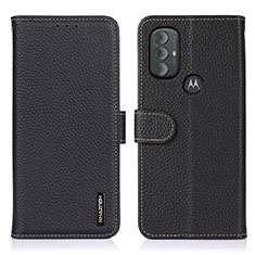 Handytasche Stand Schutzhülle Flip Leder Hülle B01H für Motorola Moto G Power (2022) Schwarz