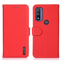 Handytasche Stand Schutzhülle Flip Leder Hülle B01H für Motorola Moto G Pure Rot