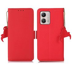 Handytasche Stand Schutzhülle Flip Leder Hülle B01H für Motorola Moto G53 5G Rot