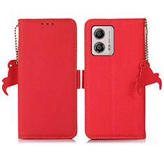 Handytasche Stand Schutzhülle Flip Leder Hülle B01H für Motorola Moto G53j 5G Rot