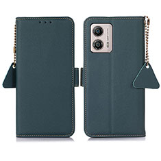 Handytasche Stand Schutzhülle Flip Leder Hülle B01H für Motorola Moto G53y 5G Grün