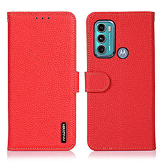 Handytasche Stand Schutzhülle Flip Leder Hülle B01H für Motorola Moto G60 Rot