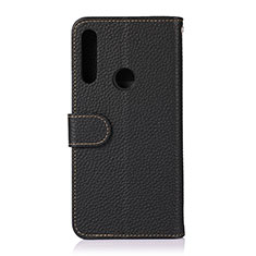 Handytasche Stand Schutzhülle Flip Leder Hülle B01H für Motorola Moto One Fusion Plus Schwarz