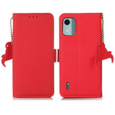 Handytasche Stand Schutzhülle Flip Leder Hülle B01H für Nokia C12 Pro Rot