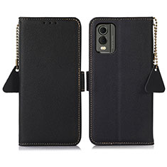 Handytasche Stand Schutzhülle Flip Leder Hülle B01H für Nokia C32 Schwarz