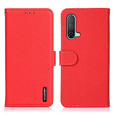 Handytasche Stand Schutzhülle Flip Leder Hülle B01H für OnePlus Nord CE 5G Rot