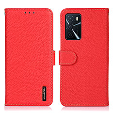 Handytasche Stand Schutzhülle Flip Leder Hülle B01H für Oppo A54s Rot