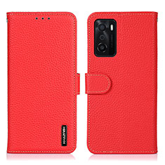 Handytasche Stand Schutzhülle Flip Leder Hülle B01H für Oppo A55S 5G Rot