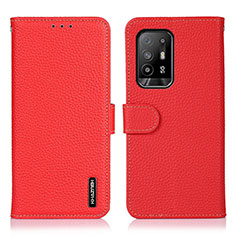 Handytasche Stand Schutzhülle Flip Leder Hülle B01H für Oppo A94 5G Rot