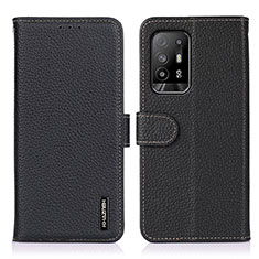 Handytasche Stand Schutzhülle Flip Leder Hülle B01H für Oppo F19 Pro+ Plus 5G Schwarz