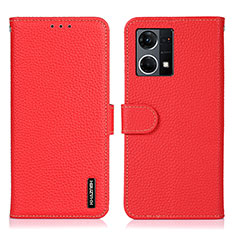 Handytasche Stand Schutzhülle Flip Leder Hülle B01H für Oppo F21s Pro 4G Rot