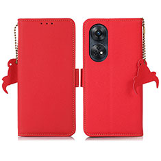 Handytasche Stand Schutzhülle Flip Leder Hülle B01H für Oppo Reno8 T 4G Rot