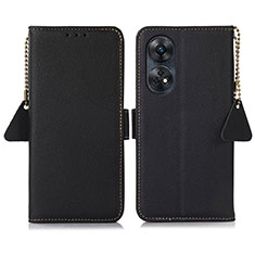 Handytasche Stand Schutzhülle Flip Leder Hülle B01H für Oppo Reno8 T 4G Schwarz