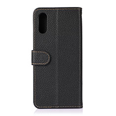 Handytasche Stand Schutzhülle Flip Leder Hülle B01H für Samsung Galaxy A02 Schwarz