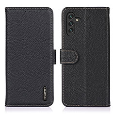 Handytasche Stand Schutzhülle Flip Leder Hülle B01H für Samsung Galaxy A04s Schwarz