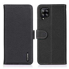 Handytasche Stand Schutzhülle Flip Leder Hülle B01H für Samsung Galaxy A22 4G Schwarz