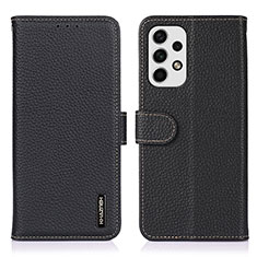 Handytasche Stand Schutzhülle Flip Leder Hülle B01H für Samsung Galaxy A23 5G Schwarz