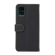 Handytasche Stand Schutzhülle Flip Leder Hülle B01H für Samsung Galaxy A51 4G Schwarz