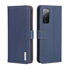Handytasche Stand Schutzhülle Flip Leder Hülle B01H für Samsung Galaxy F02S SM-E025F Blau
