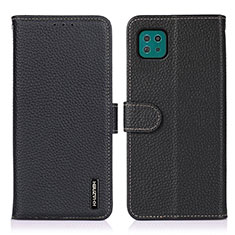 Handytasche Stand Schutzhülle Flip Leder Hülle B01H für Samsung Galaxy F42 5G Schwarz