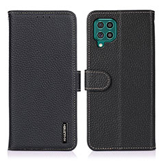 Handytasche Stand Schutzhülle Flip Leder Hülle B01H für Samsung Galaxy F62 5G Schwarz