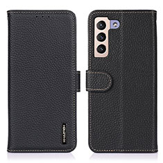 Handytasche Stand Schutzhülle Flip Leder Hülle B01H für Samsung Galaxy S21 5G Schwarz