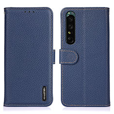 Handytasche Stand Schutzhülle Flip Leder Hülle B01H für Sony Xperia 1 IV Blau