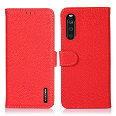 Handytasche Stand Schutzhülle Flip Leder Hülle B01H für Sony Xperia 10 III SOG04 Rot