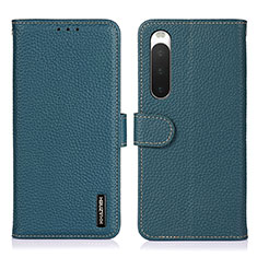 Handytasche Stand Schutzhülle Flip Leder Hülle B01H für Sony Xperia 10 IV Grün