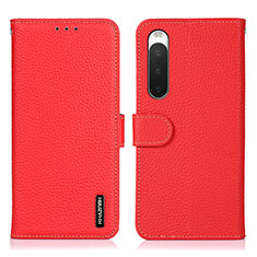 Handytasche Stand Schutzhülle Flip Leder Hülle B01H für Sony Xperia 10 IV SO-52C Rot