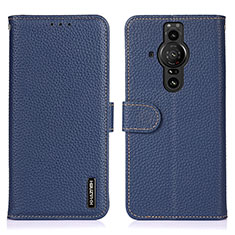 Handytasche Stand Schutzhülle Flip Leder Hülle B01H für Sony Xperia PRO-I Blau